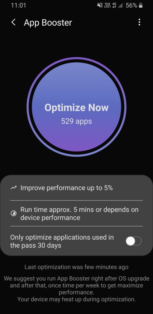 Samsung app booster from galaxy labs