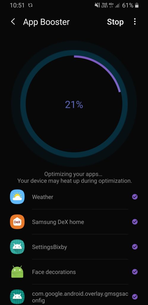 Samsung app booster from galaxy labs screenshot