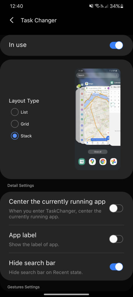 Home Up with Task Changer features