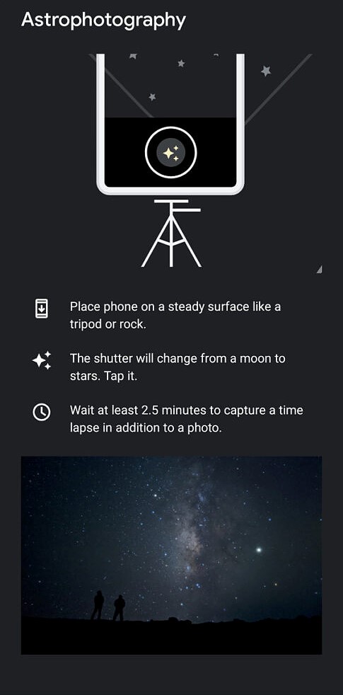Google Camera update brings astro timelapse screenshot