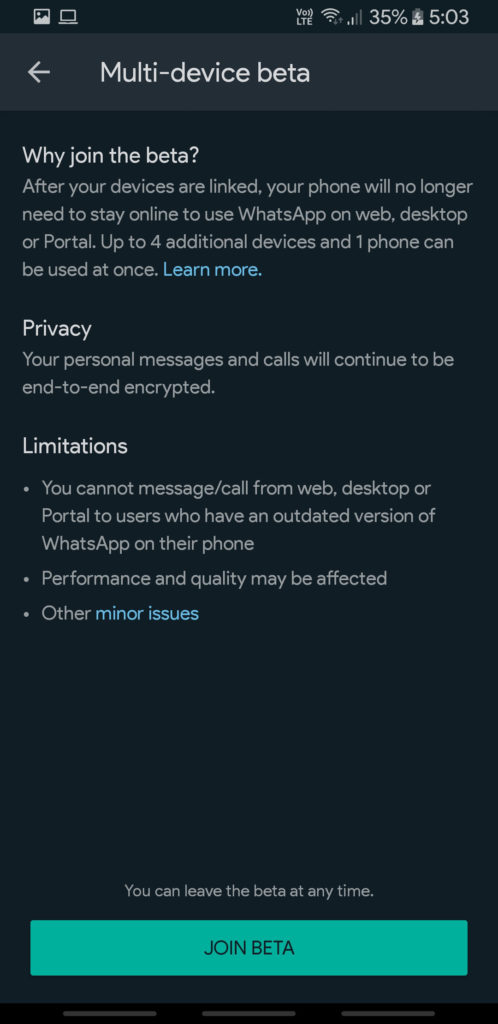 WhatsApp Multi-Device Support Screenshot (3)
