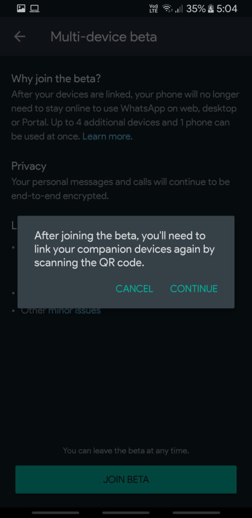 WhatsApp Multi-Device Support Screenshot (4)