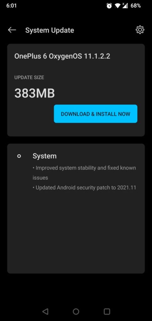 Download OxygenOS 11.1.2.2 for OnePlus 6 and 6T with November 2021 Security Patch 2 Downloading OxygenOS 11.1.2.2 for OnePlus 6 and 6T