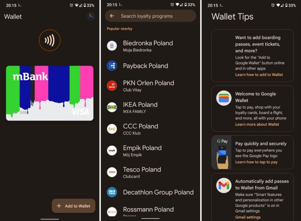 Google Wallet screenshot 3 min