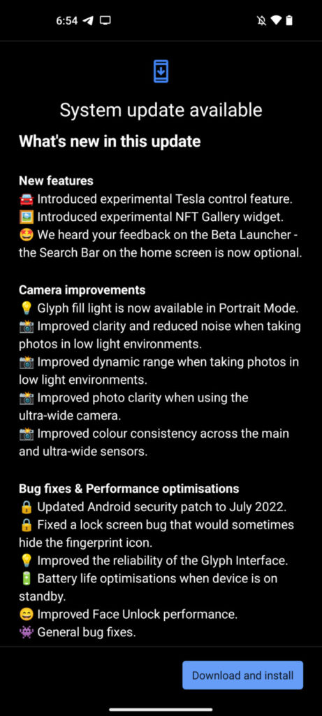 Nothing OS 1.1.0 for Nothing Phone OTA download