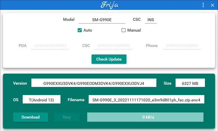 Galaxy S21 FE One UI 5 Android 13 full stock firmware download Frija