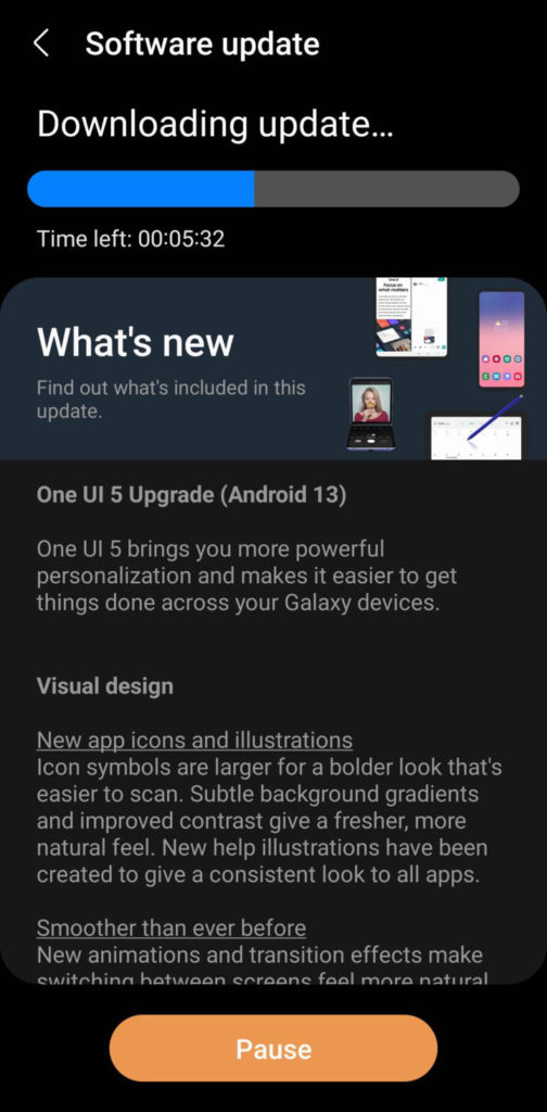 One UI 5 with Android 13 arrived for S21 FE