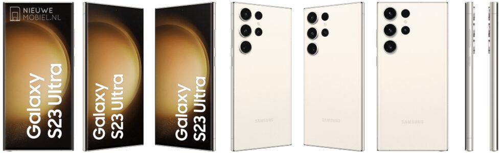 Samsung Galaxy S23 Ultra from all angles in Cotton Flower
