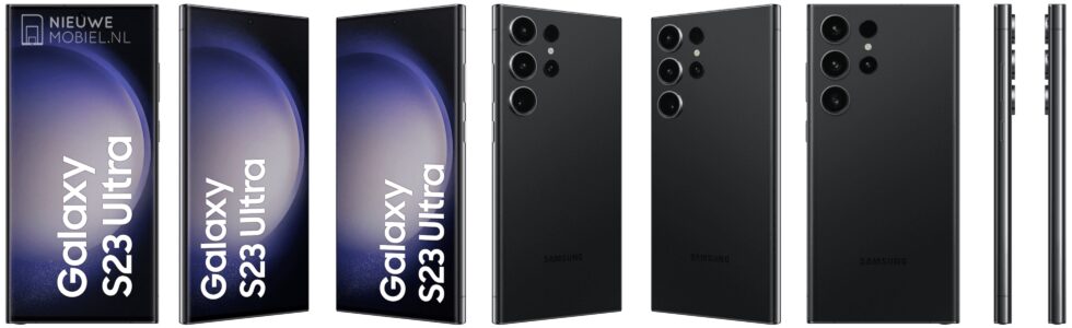 Samsung Galaxy S23 Ultra from all angles in Phantom Black