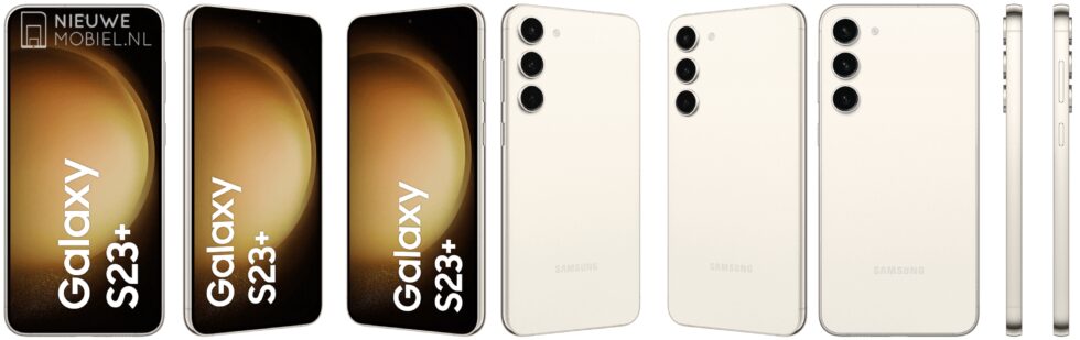 Samsung Galaxy S23+ from all angles in Cotton Flower