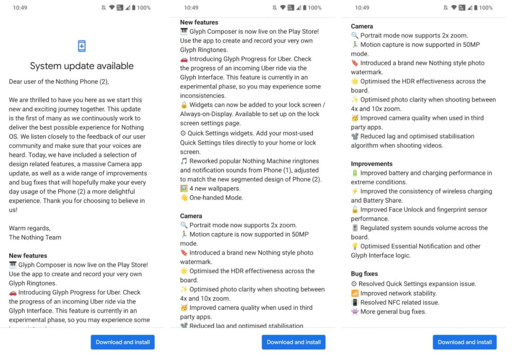 Nothing OS 2.0.2 OTA update for Phone 2