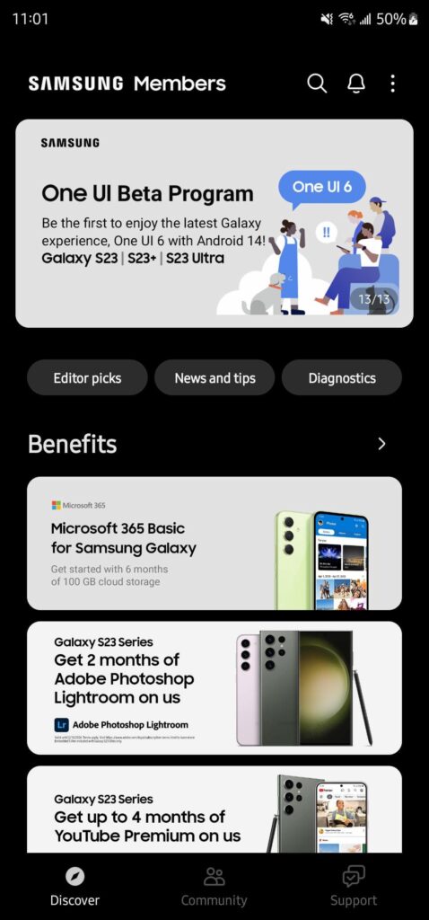 One UI 6 beta pogram on Samsung Members
