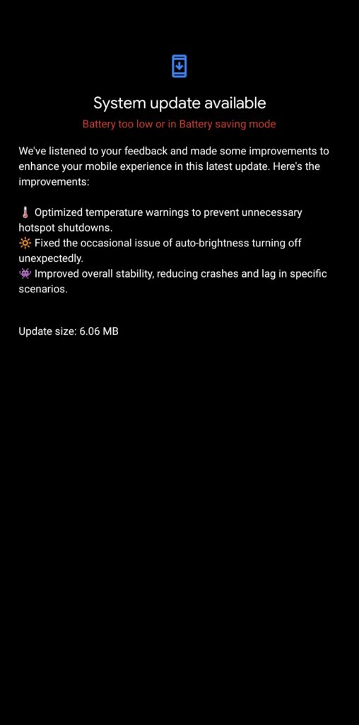 Nothing OS 2.0.2 Hotfix OTA update
