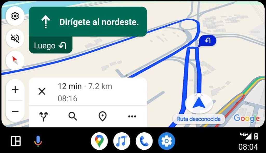 Google Maps new colors look in 480p Android Auto update