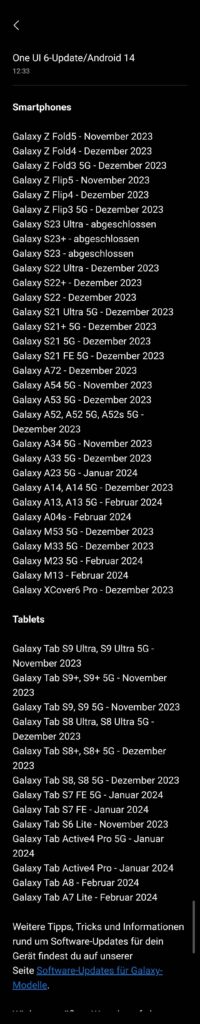 Official OneUI6 roll out plan FOR GERMANY