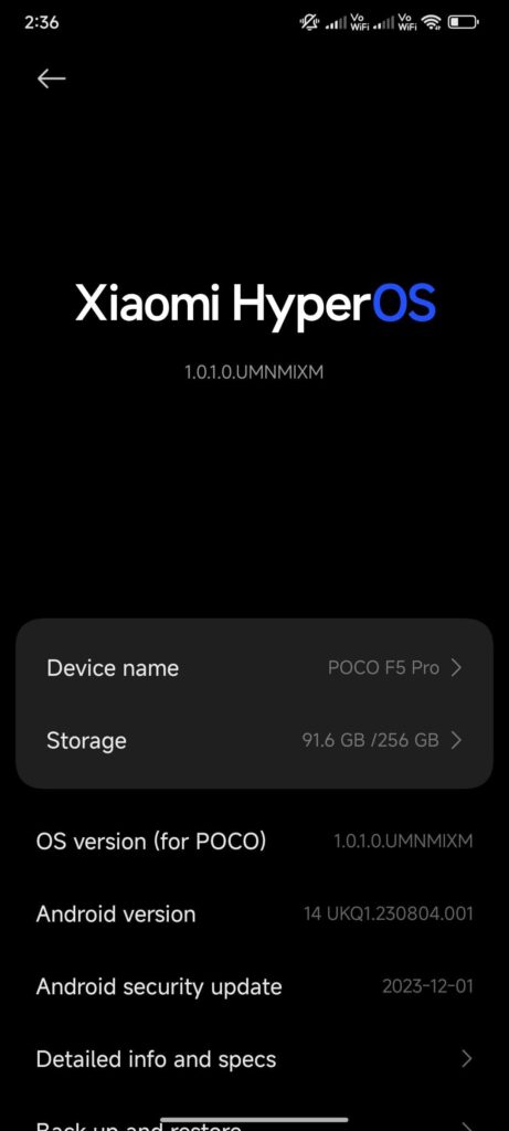 Poco F5 Pro HyperOS Global
