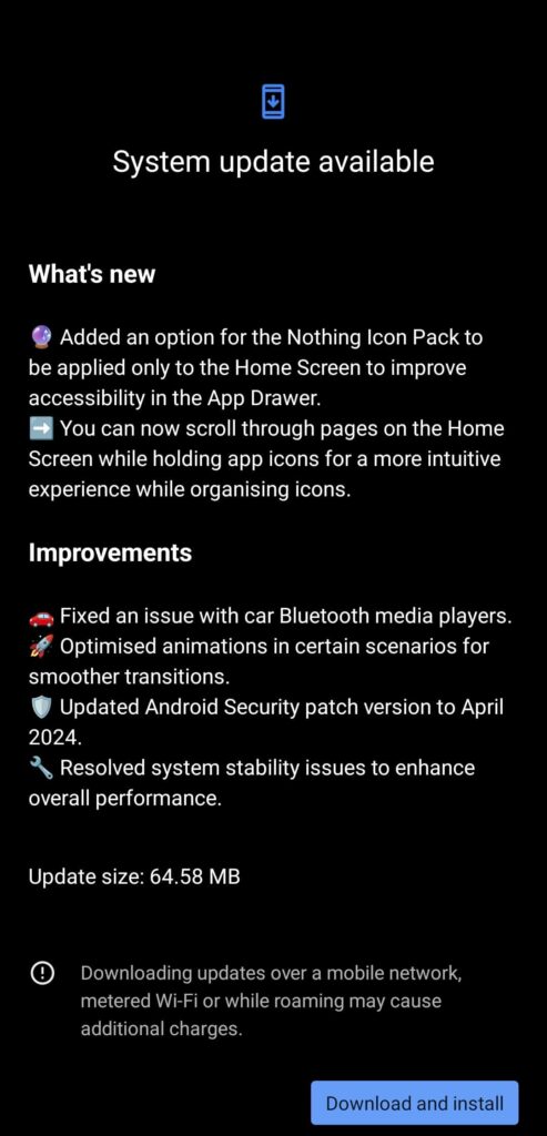 Nothing OS 2.5.3 OTA update for Phone 2