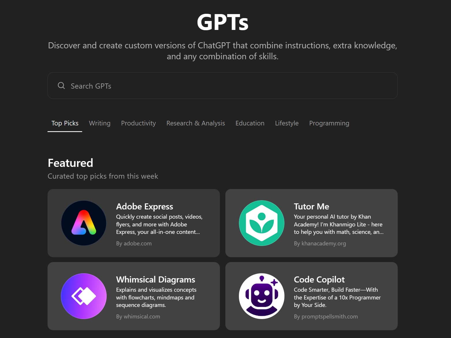 Custom GPTs Available for Free Users! Use Copilot, Adobe Express, DALL-E, and more in ChatGPT 1 Custom GPTs Available for Free Users