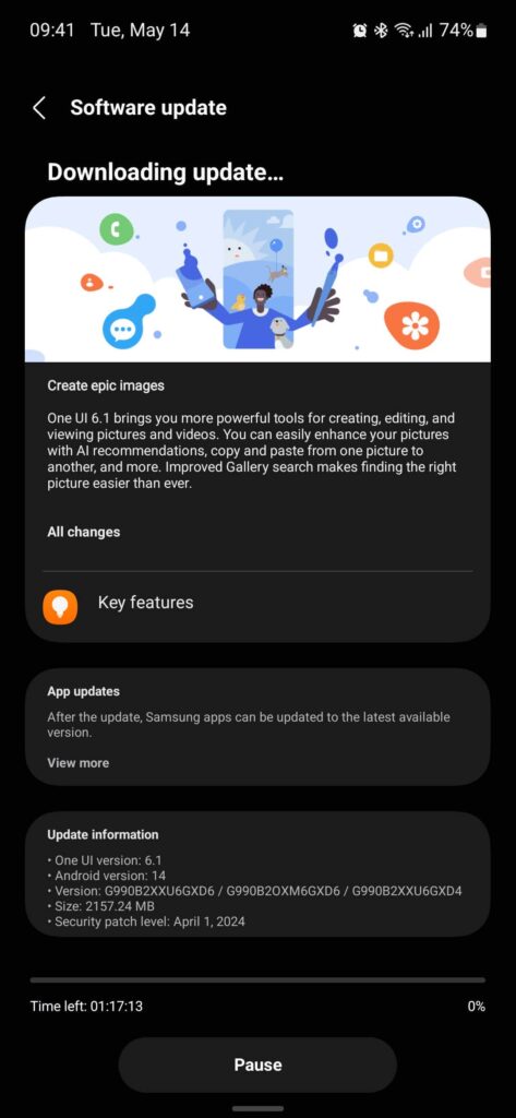One UI 6.1 for European Snapdragon S21 FE 5G