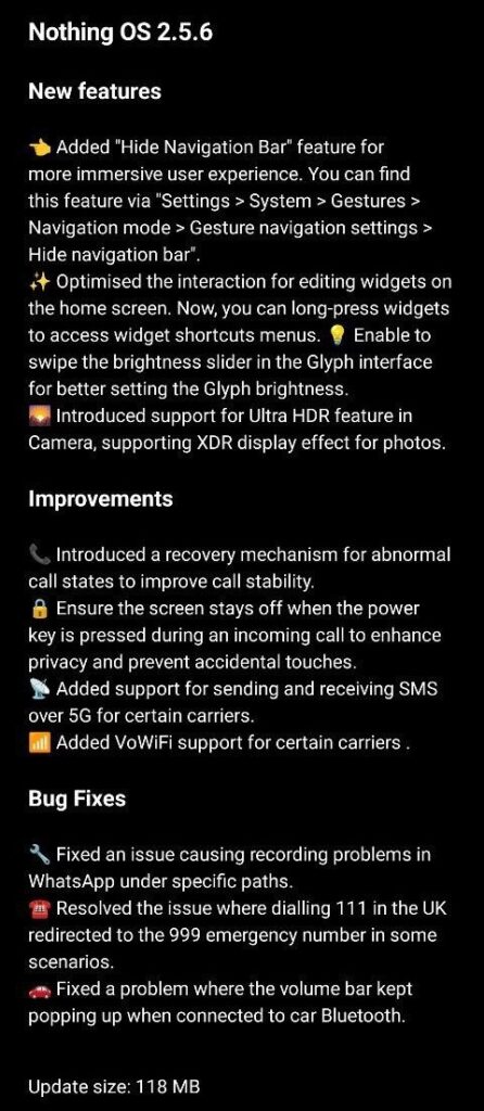 Nothing OS 2.5.6 for Nothing Phone 1