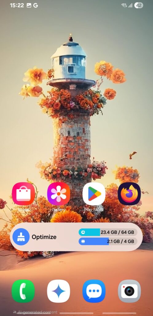 Galaxy S8 Runs One UI 7 Flawlessly with Full Galaxy AI — No More Excuses, Samsung 2 Screenshot One UI Home 7 with AI Generated Wallpaper